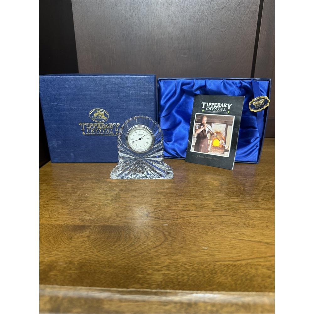 Tipperary Crystal Carriage Clock Made In Ireland - Works With Original Box
